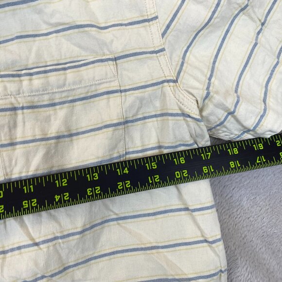 Marine Layer Mens Shirt Small Short Sleeve Striped Button-Up Yellow Blue Casual - Picture 4 of 11
